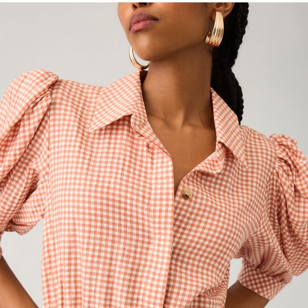 Hunter Bell McCauley Dress Fall Harvest Gingham Size Medium - Picture 6 of 15